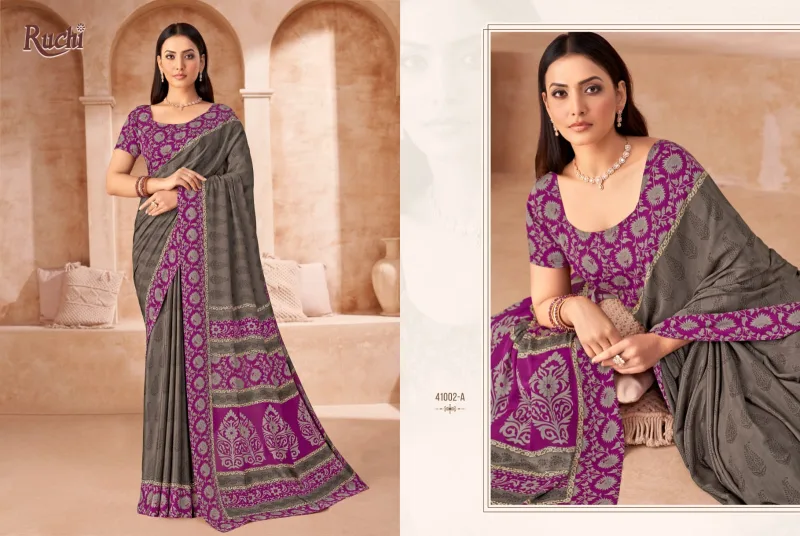 Vedanta Silk Vol 43 By Ruchi Silk Crepe Printed Saree